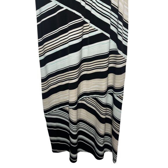 Chicos Black Tan Striped Pull On Maxi Skirt Size 0 (S) Fall Casual - Picture 11 of 14
